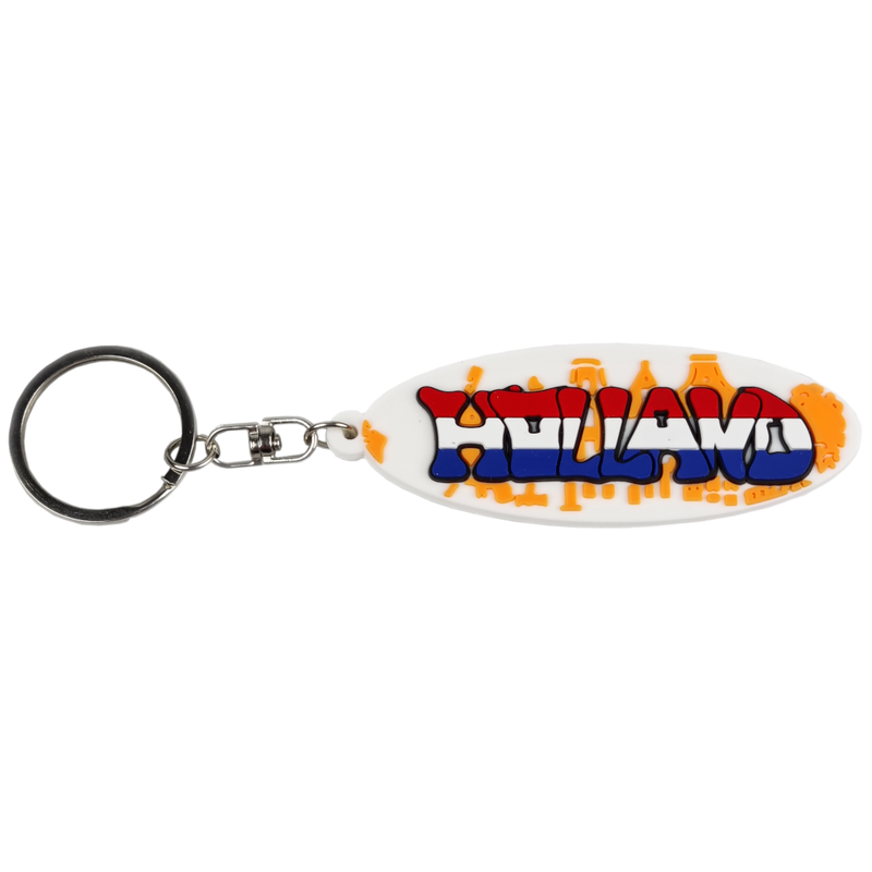 Sleutelhanger Holland graffiti wit