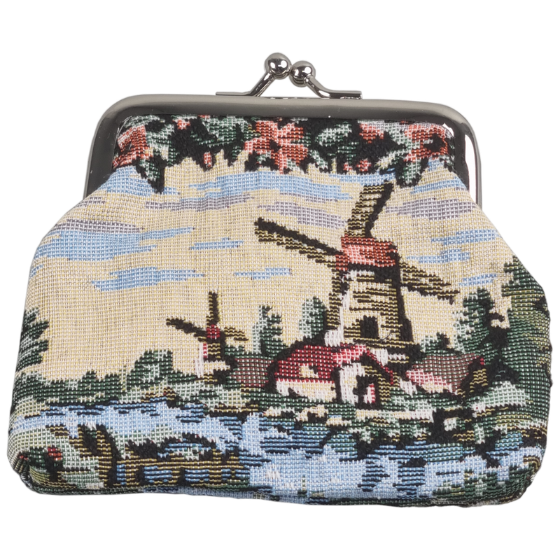 Gobelin Portemonnee klein molenmotief rechte beugel
