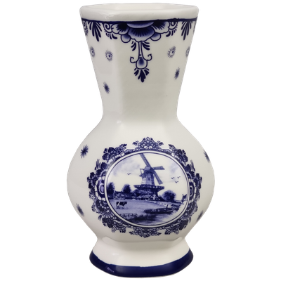 Delfts blauwe Vaas vierkant bol klein