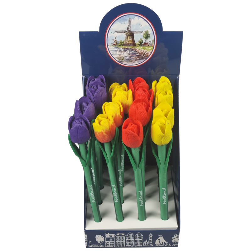 Balpen Tulp Holland, display box 16 stuks