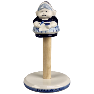 Delfts blauwe WC-rol houder boerin