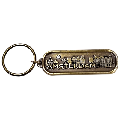 Sleutelhanger Amsterdam skyline brons
