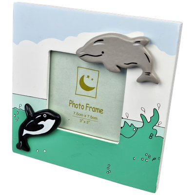 Dieren, fotolijst dolfijn en orka