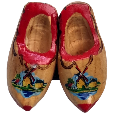 Magneet Klompjes paar 4 cm rode zool