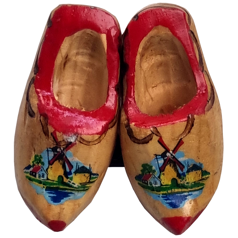 Magneet Klompjes paar 4 cm rode zool