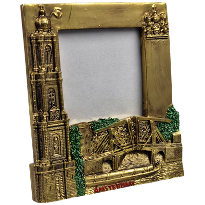 Amsterdam, fotolijstje Westertoren brons