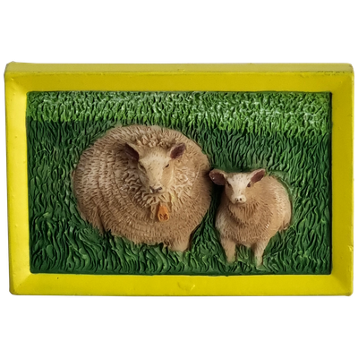 Dieren, schaap en lammetje - magneet