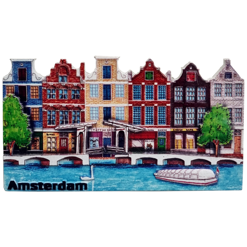 Magneet Amsterdam, straatje - MDF