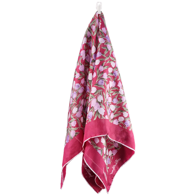 Zijden sjaal tulpen rood 100x100