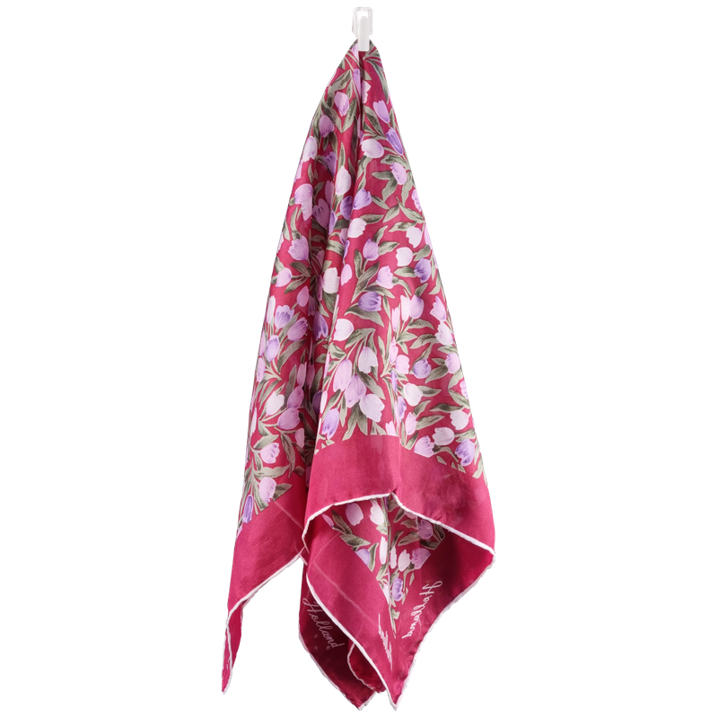 Zijden sjaal tulpen rood 100x100