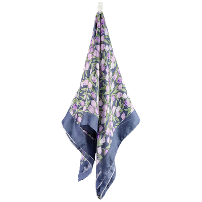 Zijden sjaal tulpen marine