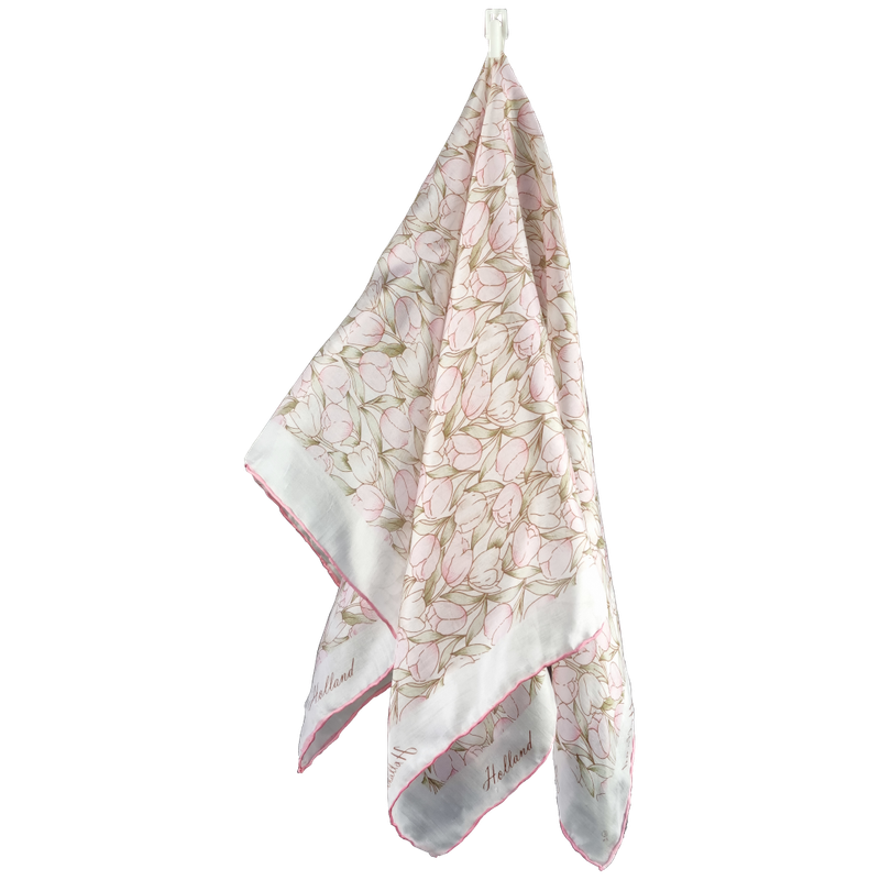 Polyester sjaal tulpen wit