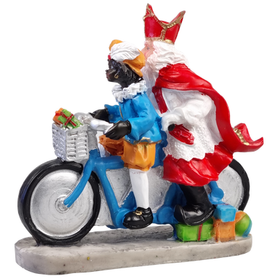Sinterklaas en Zwarte Piet op fiets