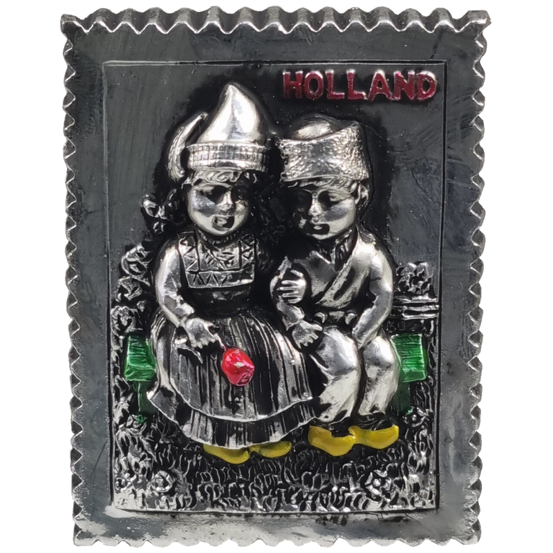 Boer en boerin zilver - magneet