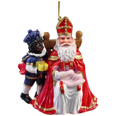 Sinterklaas zittend + Zwarte Piet