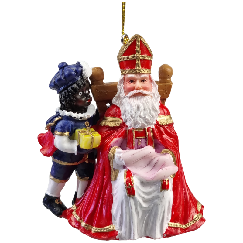 Sinterklaas zittend + Zwarte Piet