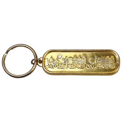 Sleutelhanger Amsterdam skyline goud