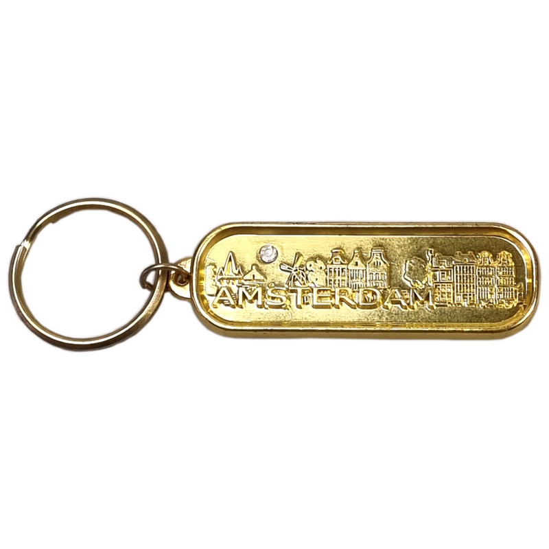 Sleutelhanger Amsterdam skyline goud