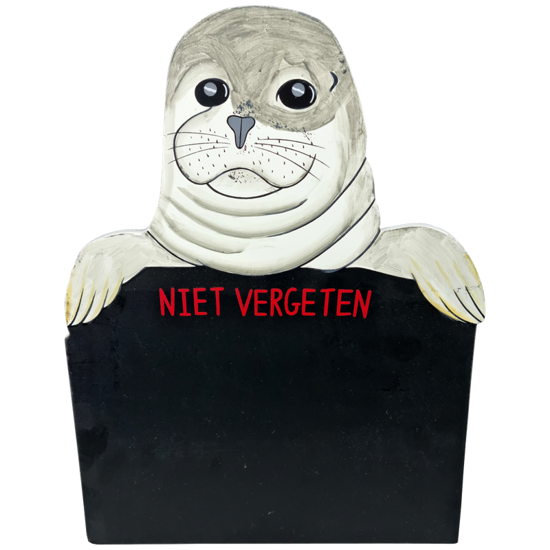 Dieren, 'Niet vergeten' bord Zeehond