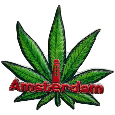 Magneet Amsterdam, weedblad - MDF