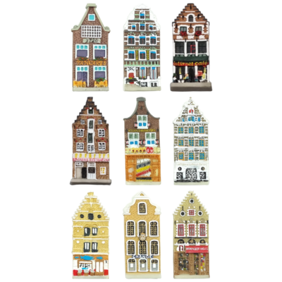 Gevelhuisjes 5,5 cm - magneet Gevelhuisjes 5,5 cm - magneet