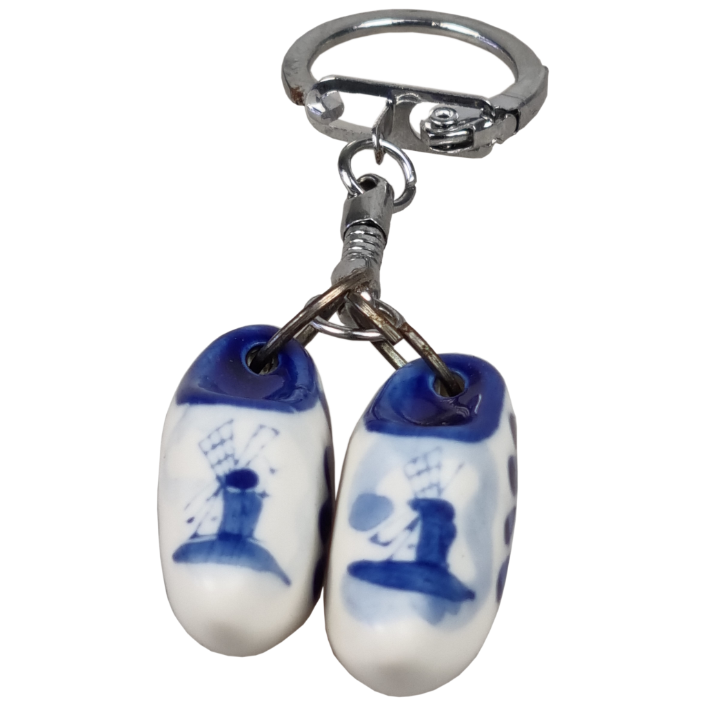 Delfts blauwe Klompjes aan sleutelhanger