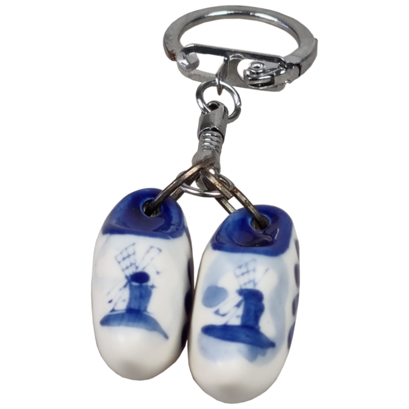 Delfts blauwe Klompjes aan sleutelhanger