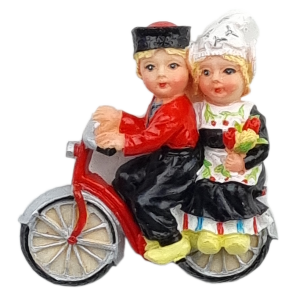 Magneet Boer en boerin op fiets