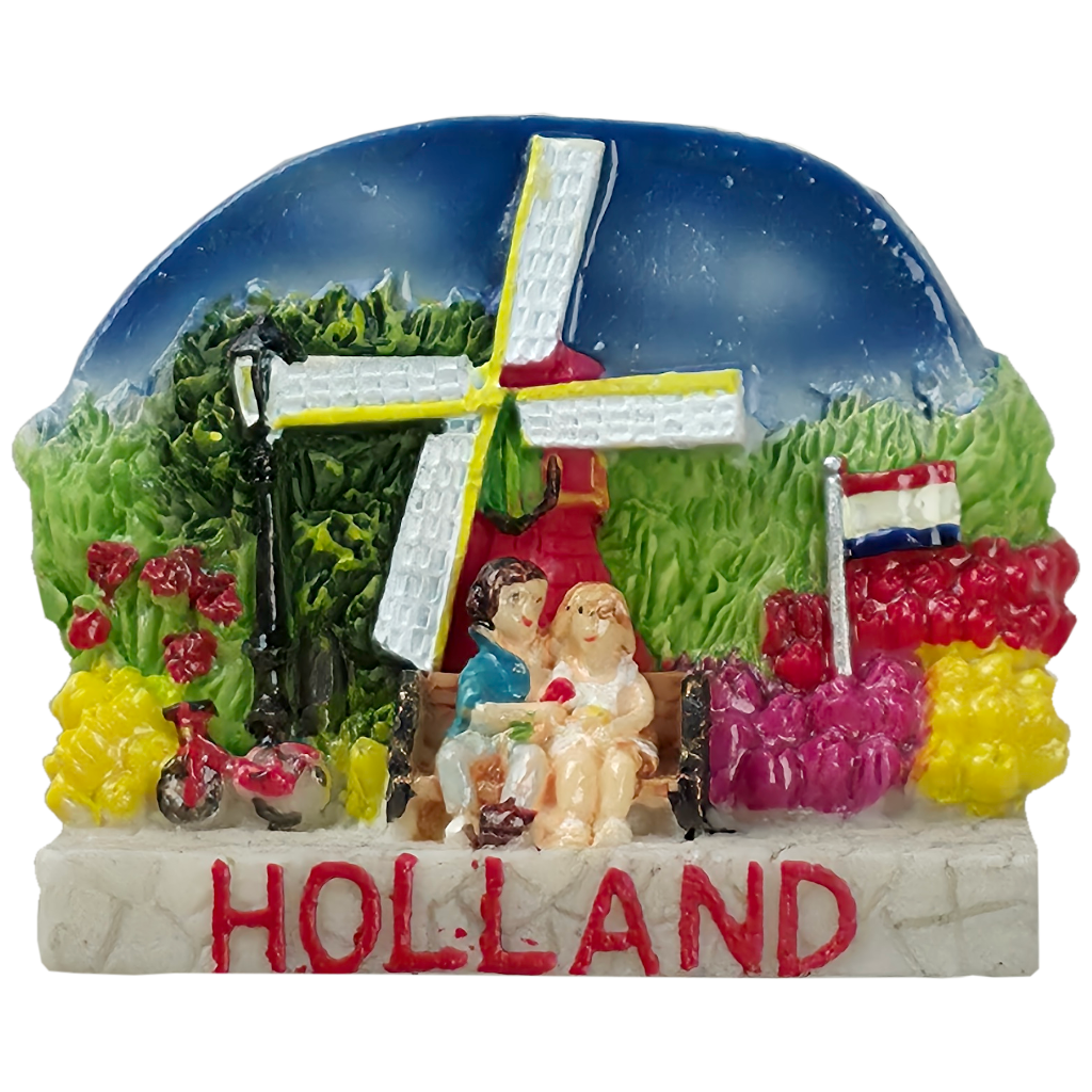 Magneet Molen en koppel op bankje