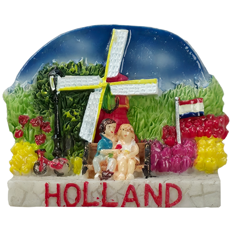 Magneet Molen en koppel op bankje