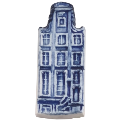 Delfts blauwe Gevelhuisjes 4 assorti - magneet