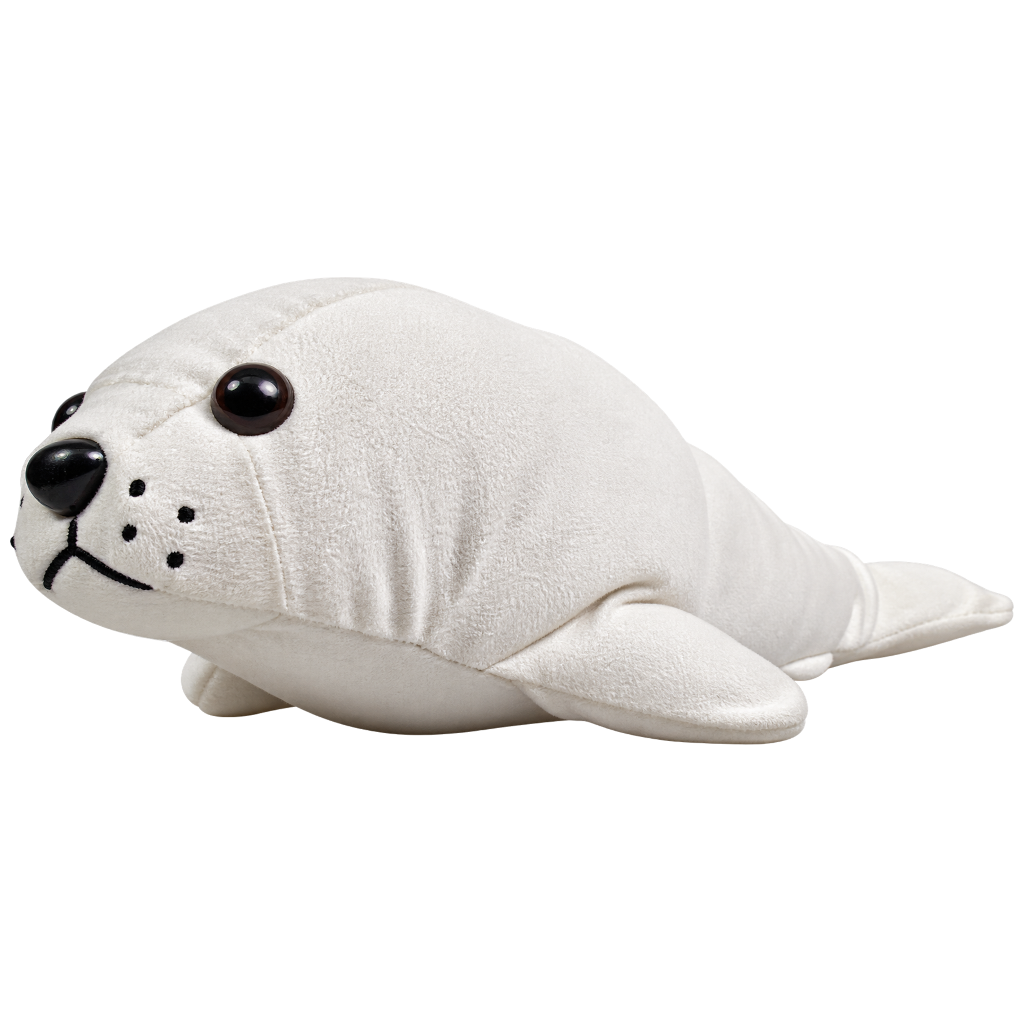 Zeehond wit kunstleer 23 cm