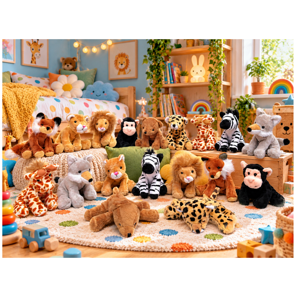 Mini-Animals -  Set Dierentuindieren 18pcs 9 assorti - 12 cm