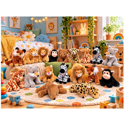 Mini-Animals -  Set Dierentuindieren 18pcs 9 assorti - 12 cm