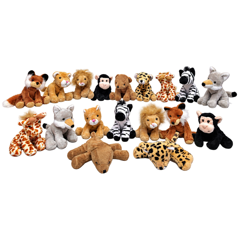 Mini-Animals -  Set Dierentuindieren 18pcs 9 assorti - 12 cm