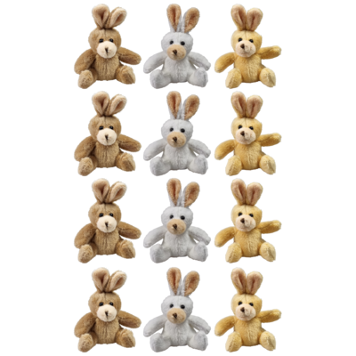 Mini-Animals - Displaybox konijnen 12 stuks - 12 cm