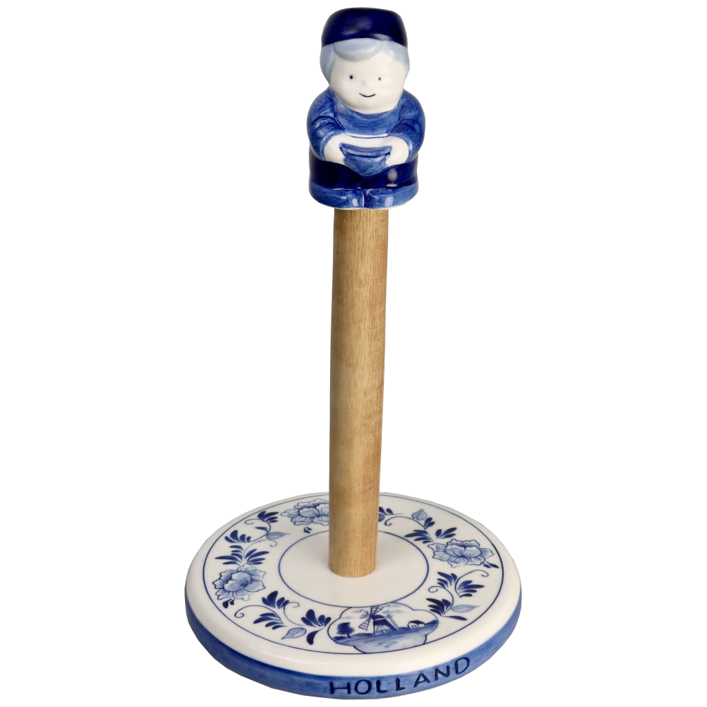 Delfts blauwe Keukenrolhouder boertje