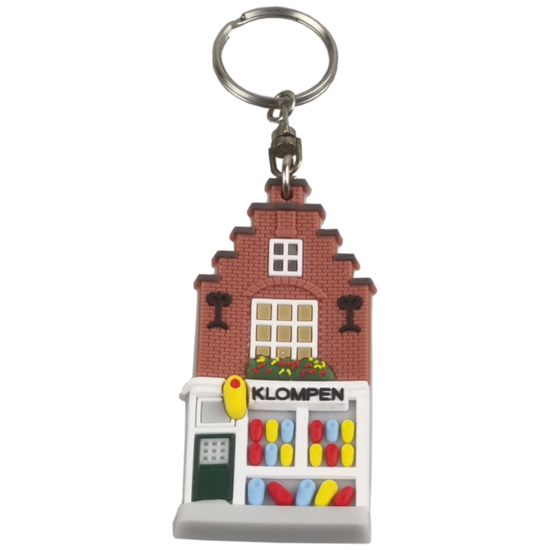 Sleutelhanger Huisjes, molens, tulpen set/6 assorti