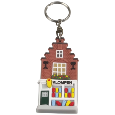 Sleutelhanger Huisjes, molens, tulpen set/6 assorti