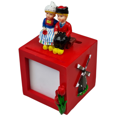 Spaarpotten, fotolijstje met boer en boerin