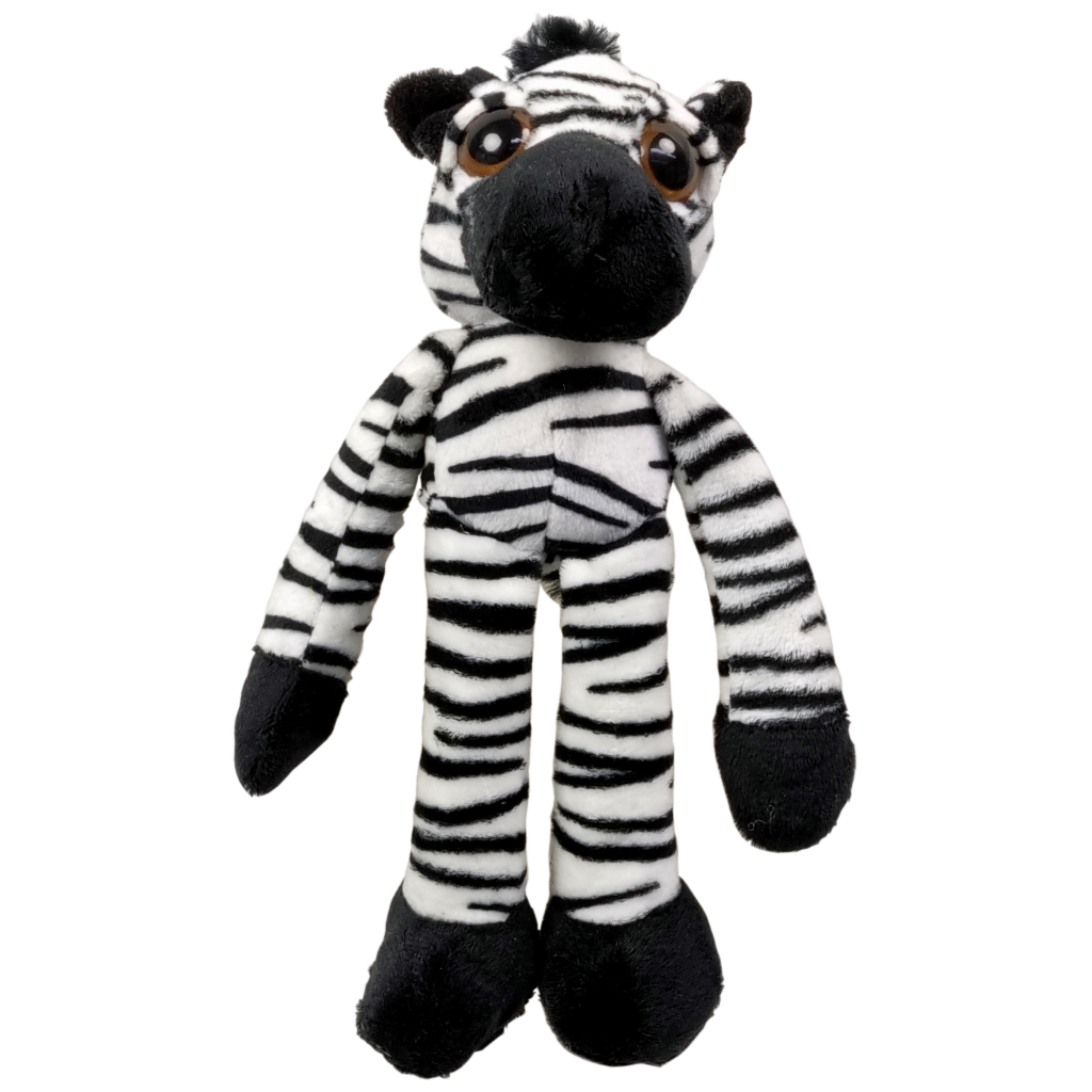 Zebra Zeyd met grote ogen, lange armen en benen 25 cm