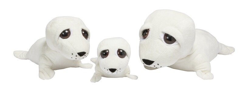 Zeehond Lena liggend nr.1, 28 cm creme