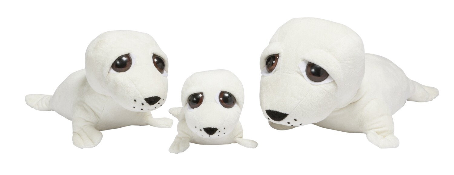 Zeehond Lena liggend nr.2, 36 cm creme