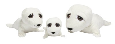 Zeehond Lena liggend nr.2, 36 cm creme