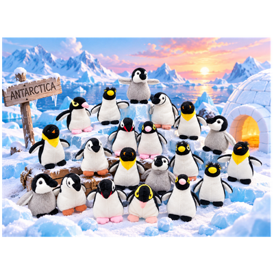Mini-Animals - Displaybox Pinguïns 24 stuks - 12 cm