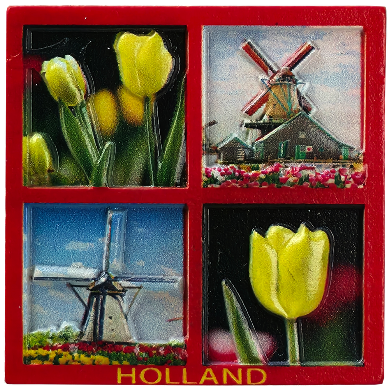 Magneet Tulpen en molen vierluik - print