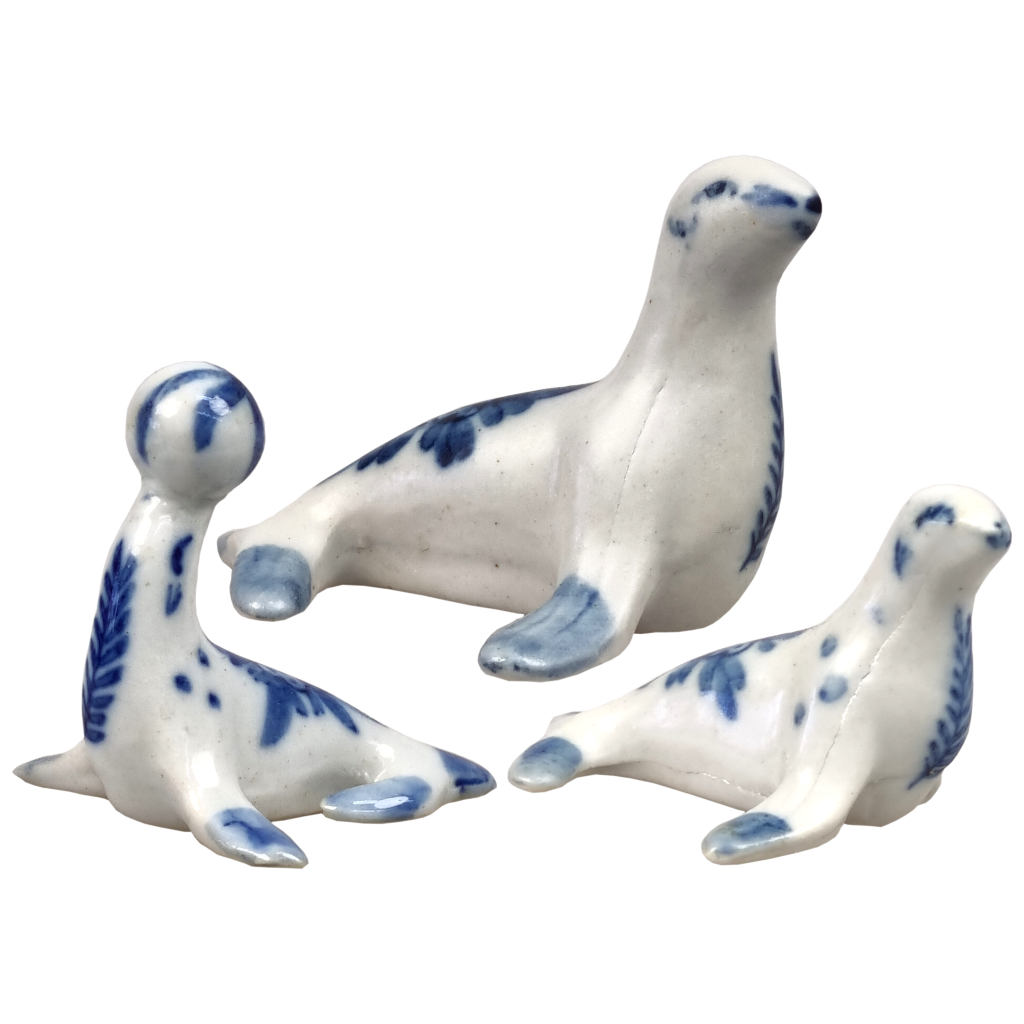 Delfts Blauwe Zeehonden set/3
