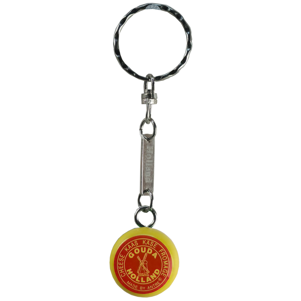 Sleutelhanger Kaasje plat/geel