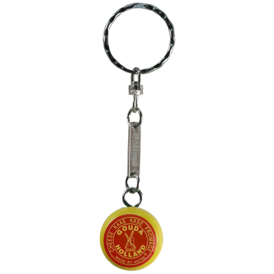 Sleutelhanger Kaasje plat/geel
