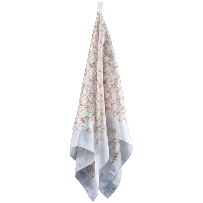 Zijden sjaal tulpen licht blauw